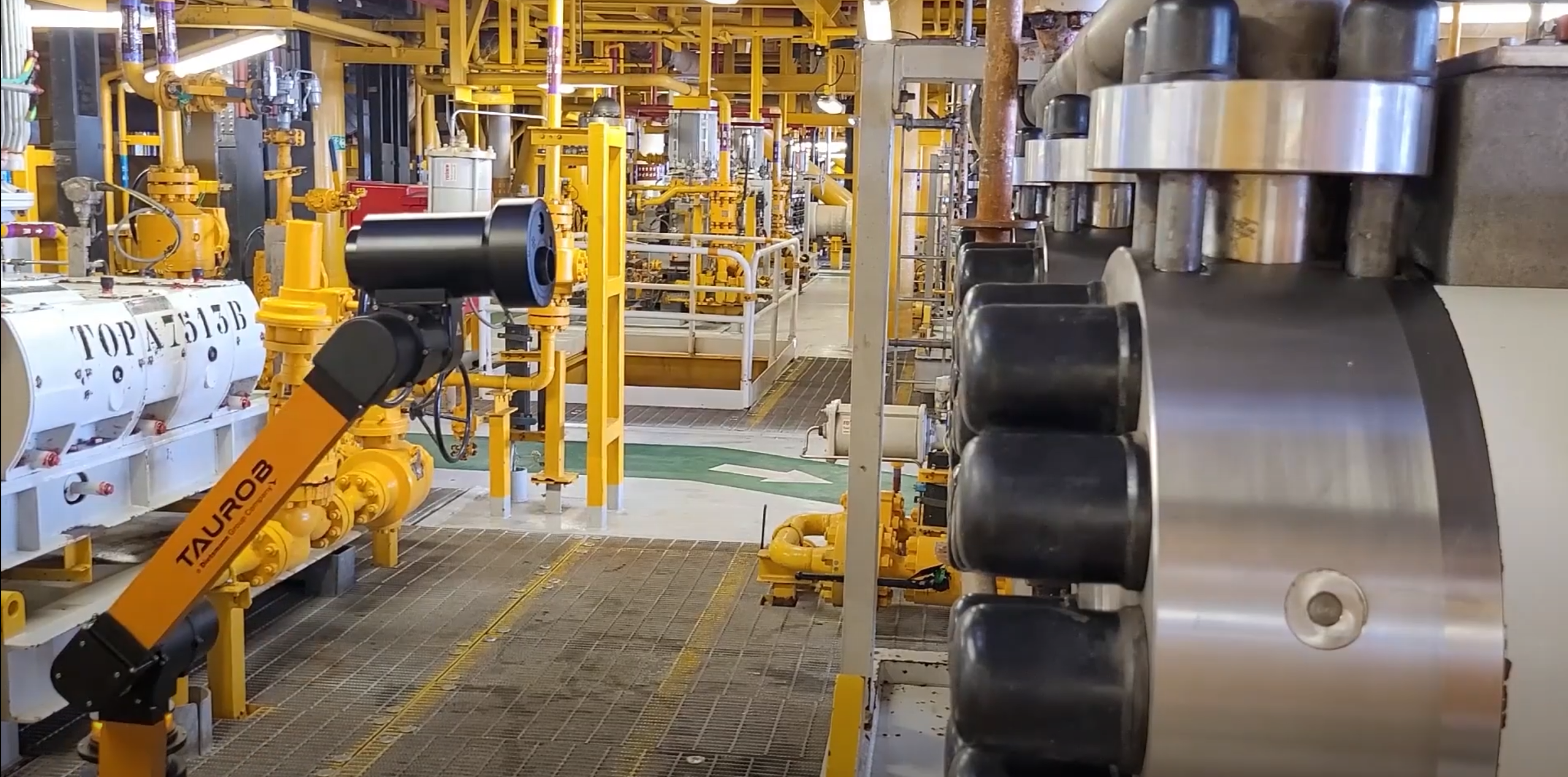 Industrial facility with robotic arm